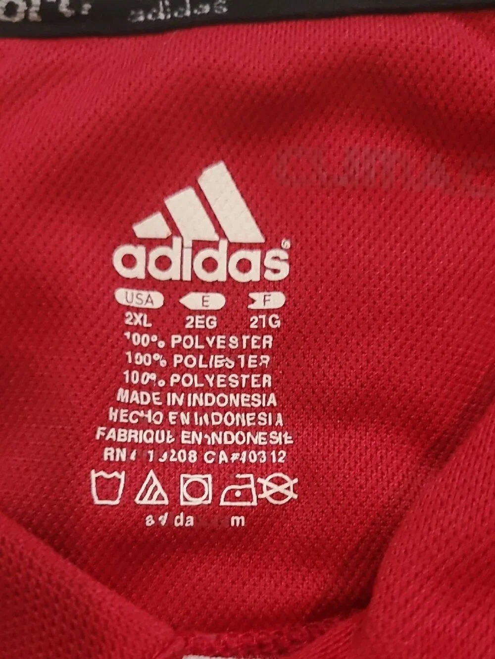 adidas Red Indiana University Polo with White Accents